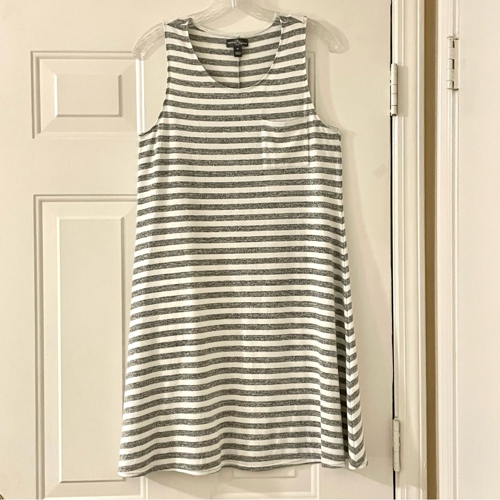 Market & Spruce gray and white stripe summer dress.